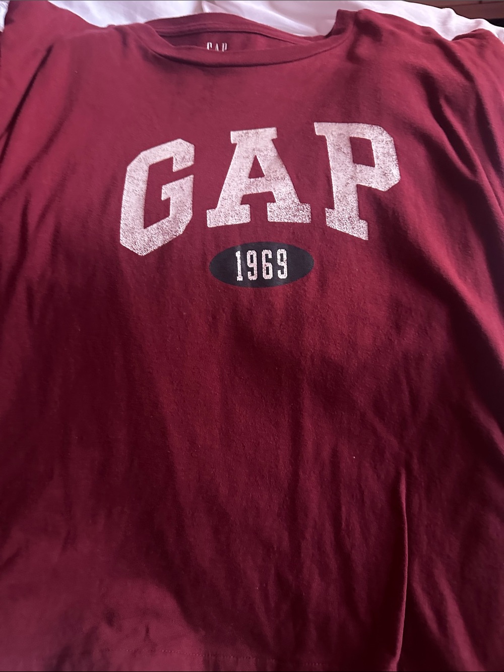 GAP Maroon Graphic Logo Tee with '1969'